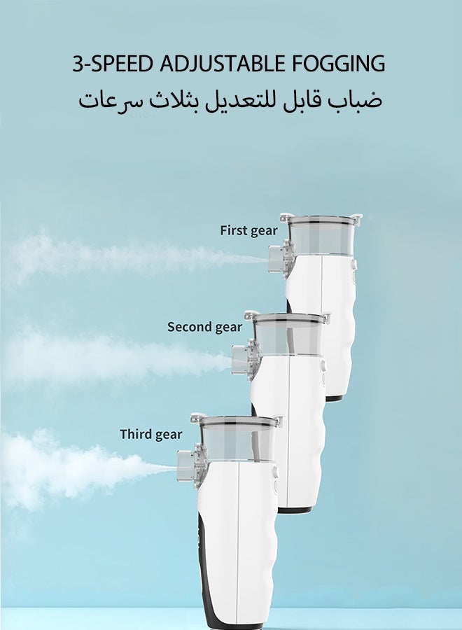 شبكة أحدث جهاز استنشاق رقمي ذكي وملون للبالغين والأطفال، جهاز استنشاق محمول باليد مزود بوظيفة مؤقت - جهاز استنشاق شبكي بالموجات فوق الصوتية، جهاز استنشاق بخار بارد كبير، تشغيل هادئ، بطارية تدوم طويلاً بسعة 300 مللي أمبير، مناسب للمنزل والمكتب والسفر - Image 3