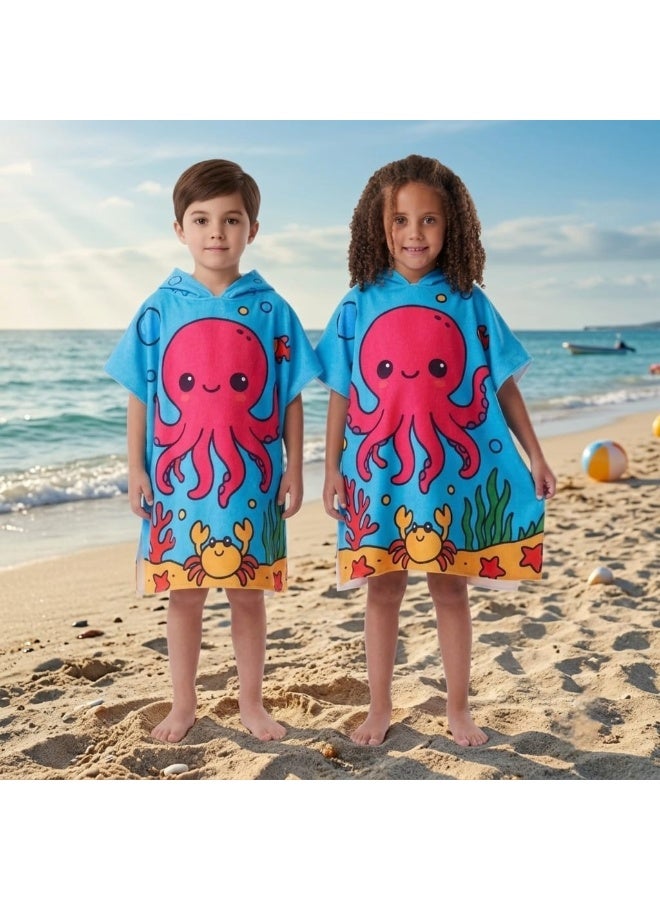 Children's Beach Poncho (65*60cm) Available in Various Designs and Colors, One-Size - Image 1