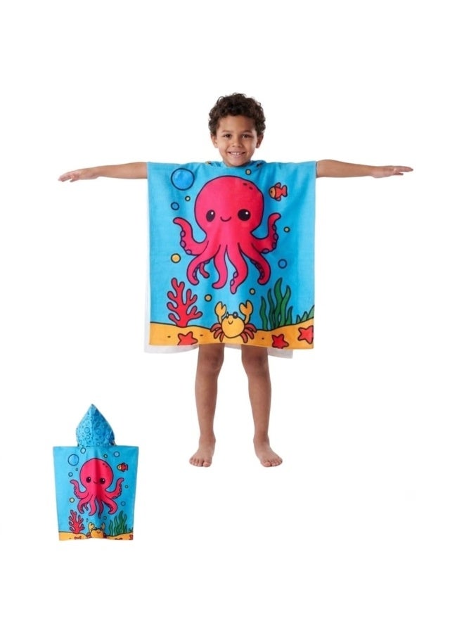 Children's Beach Poncho (65*60cm) Available in Various Designs and Colors, One-Size - Image 3