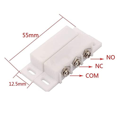 priaolker MC31B NCNO Magnetic Reed Switch Surface Mount Door Window Alarm Magneti Door Switch Contact Sensor for Home Security and Burglar Alarm Systems Sets of 10 White - Image 3