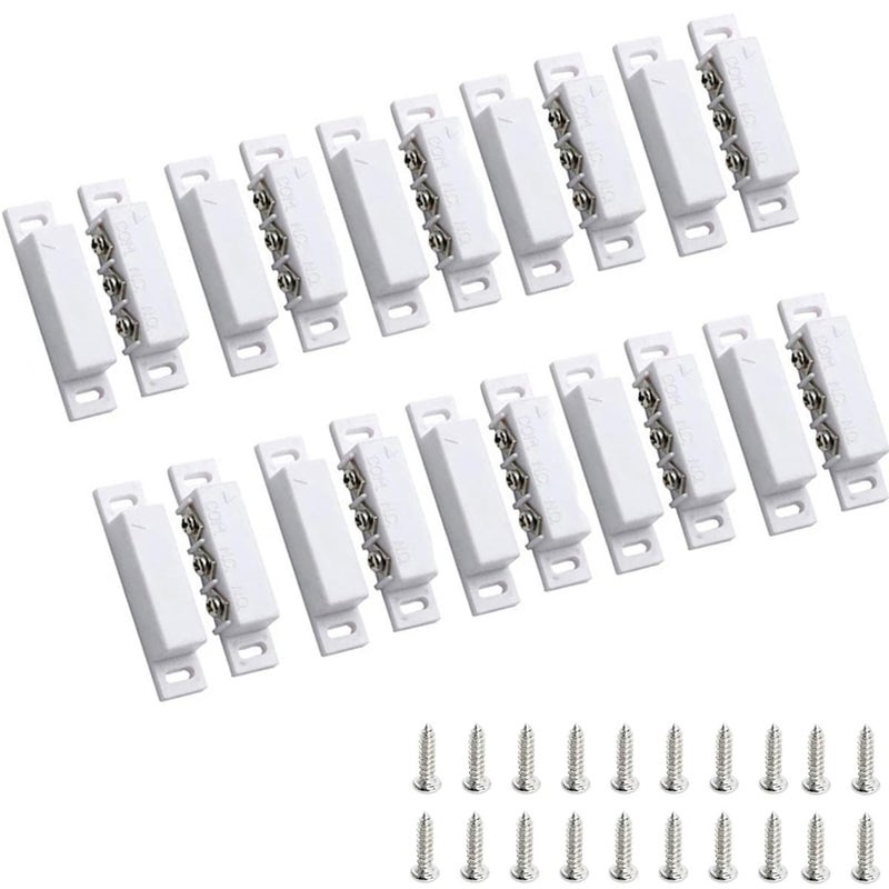 priaolker MC31B NCNO Magnetic Reed Switch Surface Mount Door Window Alarm Magneti Door Switch Contact Sensor for Home Security and Burglar Alarm Systems Sets of 10 White - Image 2