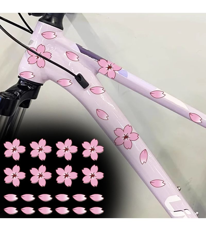 لصقات زهرة المشمش اليابانية المائية والمضادة للشمس للسيارات والدراجات والدراجات النارية DIY Waterproof and Sunproof Decals 20 Style 1 Japanese Cherry Blossom Stickers for Covering Car Body Scratches Bicycle Helmets and Motorcycle Helmets - Image 3