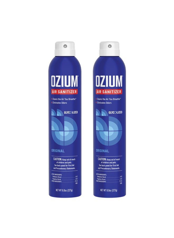 Ozium 8 Oz. Air Sanitizer & Odor Eliminator for Homes, Cars, Offices and More, Original Scent, Pack of 2  - Image 1