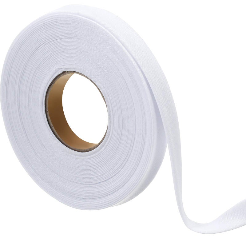 Jetec 12 Inch Double Fold Bias Tape Bias Binding Wide Fold Cotton Tape for Sewing Seaming Hemming Piping Quilting Projects White10 Yards