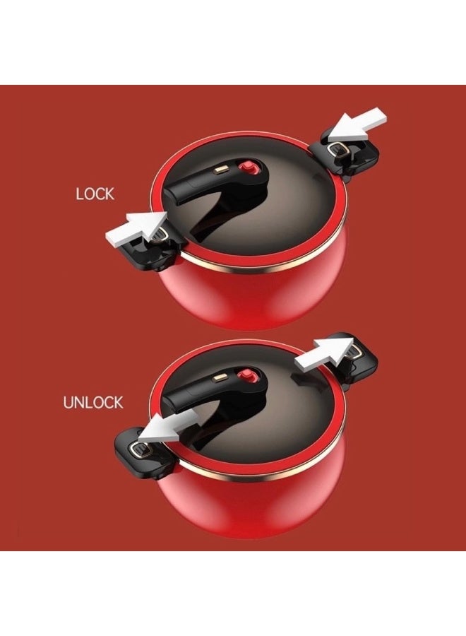 XVersion Premium 7L Enamel Micro-Pressure Cooking Pot – 26cm Non-Stick Large Saucepot for Soup & Stew, Multi-Functional Casserole, Gas & Induction Compatible (Red) - Image 3