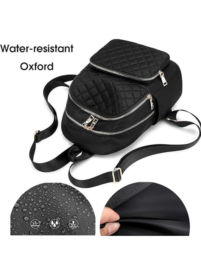 Backpack for Women, Nylon Travel Backpack Purse Black Small School Bag for Girls - Image 5