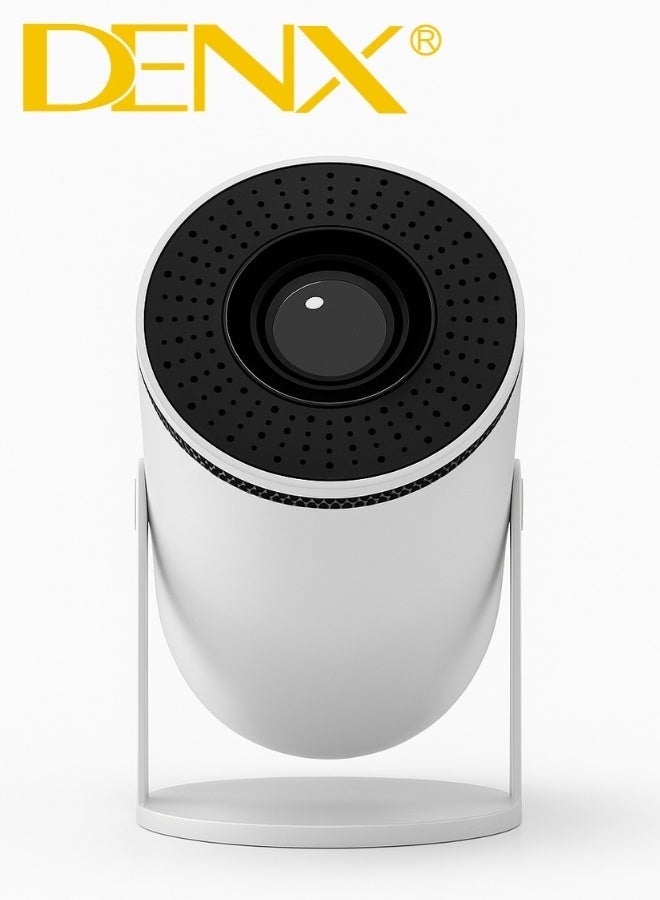 دينكس جهاز عرض ذكي DENX DX2591 - جهاز عرض محمول بدقة Full HD 1080P، يعمل بنظام Android 11، مزود بتقنية Wi-Fi وبلوتوث، إضاءة LED، دوران 380 درجة، منافذ متعددة HDMI وUSB، تركيز يدوي، مناسب للمسرح المنزلي والمكتب والسفر، لون أبيض. - Image 5