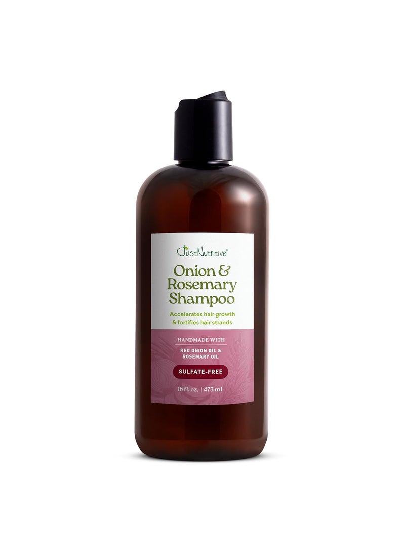 Just Nutritive - Just Nutritive Onion  Rosemary Shampoo for Hair Growth Hair Loss Oil Control Thickening and Strengthening SulfateFree Enriched with Red Onion Oil Rosemary Oil Tea Tree  16 oz - Image 1