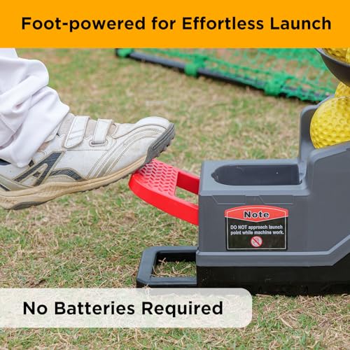 Furlihong 691BH Baseball Softball Toss Machine, Foot-Operated, No Power Needed, 4 Adjustable Gears, Includes 2 Ball Chutes, 1 PU Baseball & 1 PU Softball - Image 3