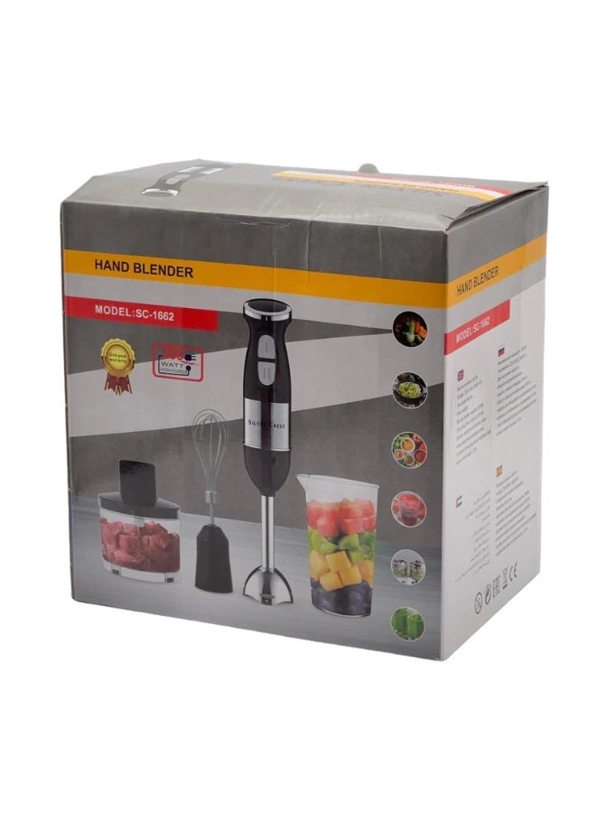 4-in-1 Hand Blender – 500W Stainless Steel Stick Blender with 2-Speed Control, 500ml Chopper, 600ml Beaker, Whisk & Frother for Smoothies, Soups, Baby Food, Sauces  - Image 3