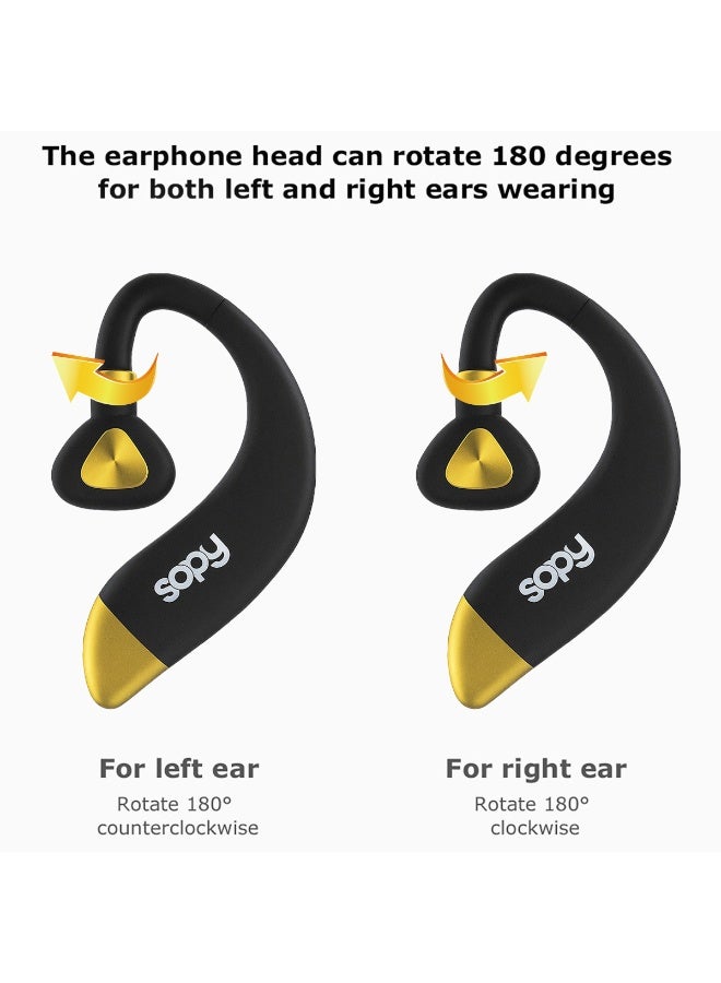 Wireless Bluetooth V5.3 Ear Hook Headset with Mic, Charging Power DC5V 110mAh 180° Rotating Design, Noise Reduction, HD Sound, 10H Music Playtime, 200mAh Battery, Fast Charging, Compatible with Android & iOS Devices SP-303 - Image 3
