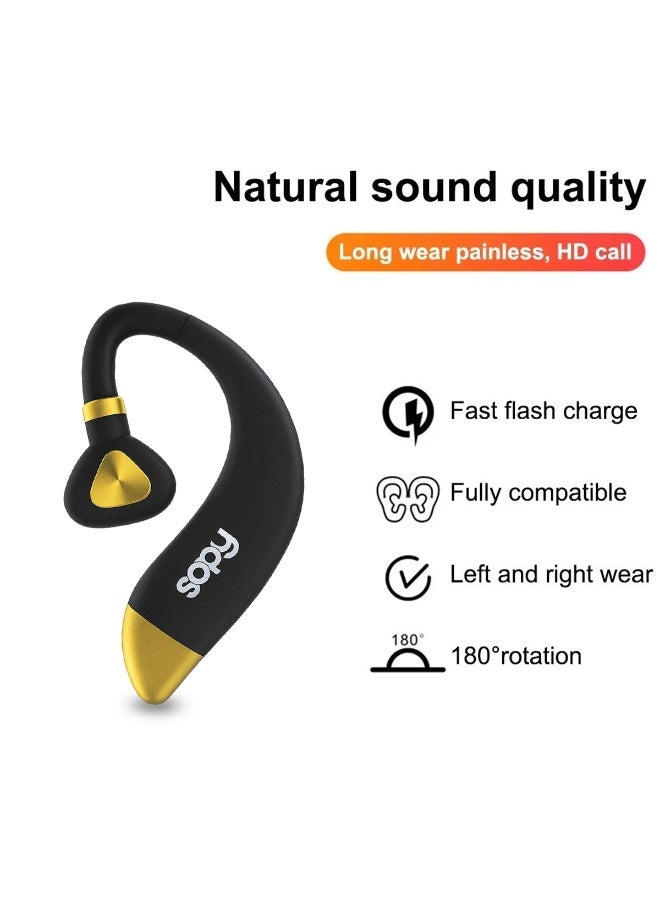 Wireless Bluetooth V5.3 Ear Hook Headset with Mic, Charging Power DC5V 110mAh 180° Rotating Design, Noise Reduction, HD Sound, 10H Music Playtime, 200mAh Battery, Fast Charging, Compatible with Android & iOS Devices SP-303 - Image 5