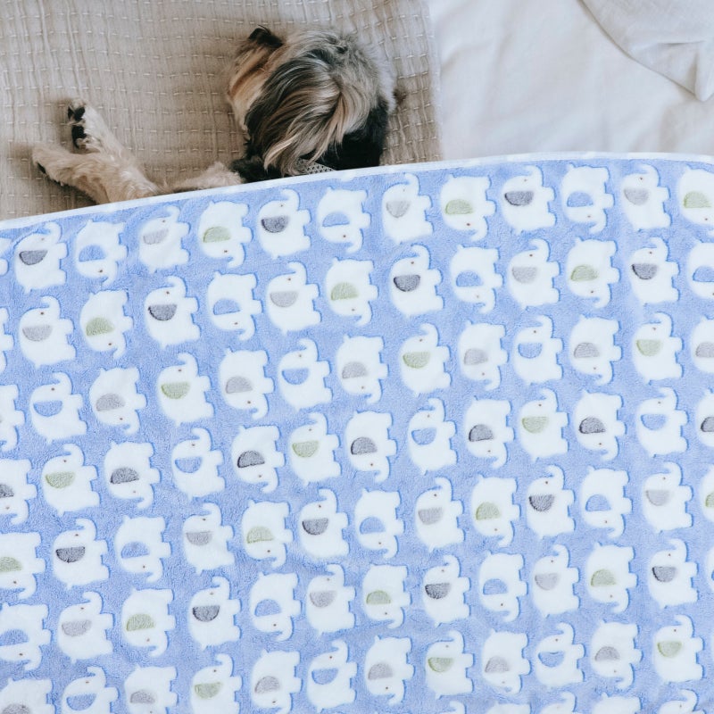Elephant Pattern Dog Blanket Soft Puppy Blanket Warm Sleeping Pad Small Animal Warm Pad - Image 5