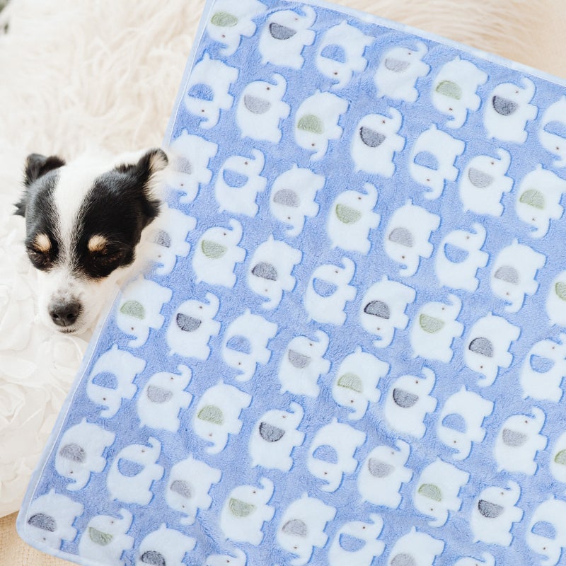 Elephant Pattern Dog Blanket Soft Puppy Blanket Warm Sleeping Pad Small Animal Warm Pad - Image 3
