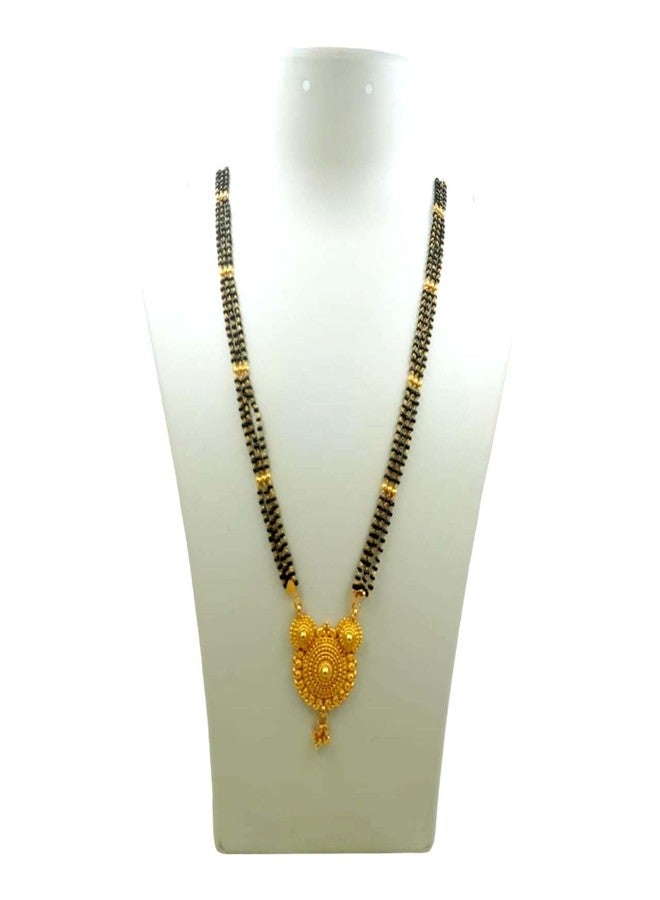 Swaroop Designer Mangalsutra For Women Stylish New Gold Plated Mangalsutra Long Size Heavy Design Long Black Bead Chain 178 - Image 2