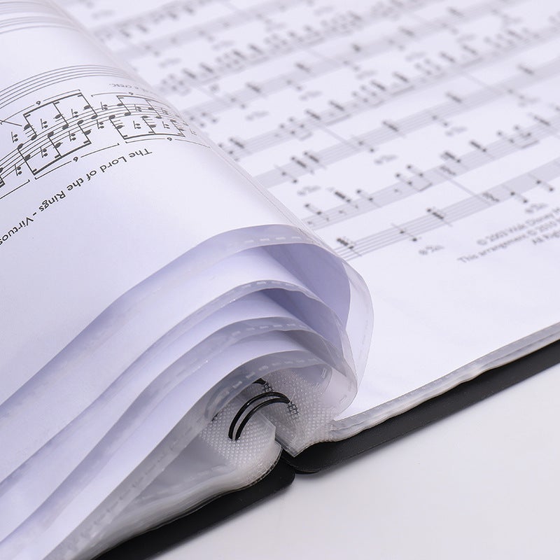 Music Score Folder Pocket Page Piano Score Folder A4 Music Score Folder Large Capacity Music Data Storage Book - Image 5