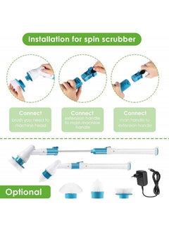 AIWANTO Electric Spin Scrubber Brush for Cleaning Glass Wall Floor Scrubber with Replaceable Brush Wireless Chargeable Bathroom Cleaner Brush Cleaning Brush for Kitchen  - Image 2