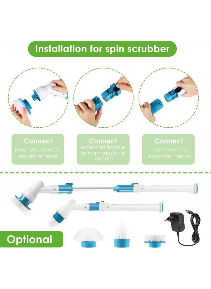 AIWANTO Electric Spin Scrubber Brush for Cleaning Glass Wall Floor Scrubber with Replaceable Brush Wireless Chargeable Bathroom Cleaner Brush Cleaning Brush for Kitchen  - Image 2