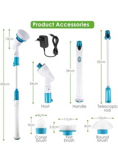 AIWANTO Electric Spin Scrubber Brush for Cleaning Glass Wall Floor Scrubber with Replaceable Brush Wireless Chargeable Bathroom Cleaner Brush Cleaning Brush for Kitchen  - Image 5
