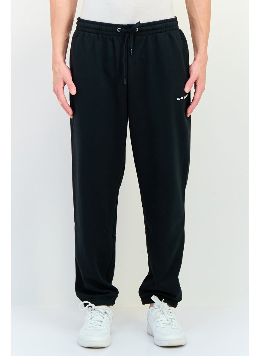 Core Elements Men Brand Logo Jogger Pants, Black  - Image 1