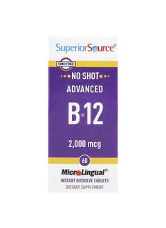 Superior Source Superior Source, Advanced B-12, 2,000 mcg, 60 MicroLingual® Instant Dissolve Tablets  - Image 1