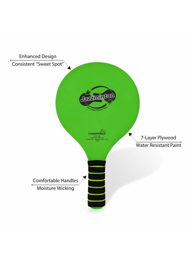 Jazzminton Funsparks Jazzminton Variety Paddle Ball Game - Racquetball Set Wooden Beach Racket Games for Kids and Adults - Image 4