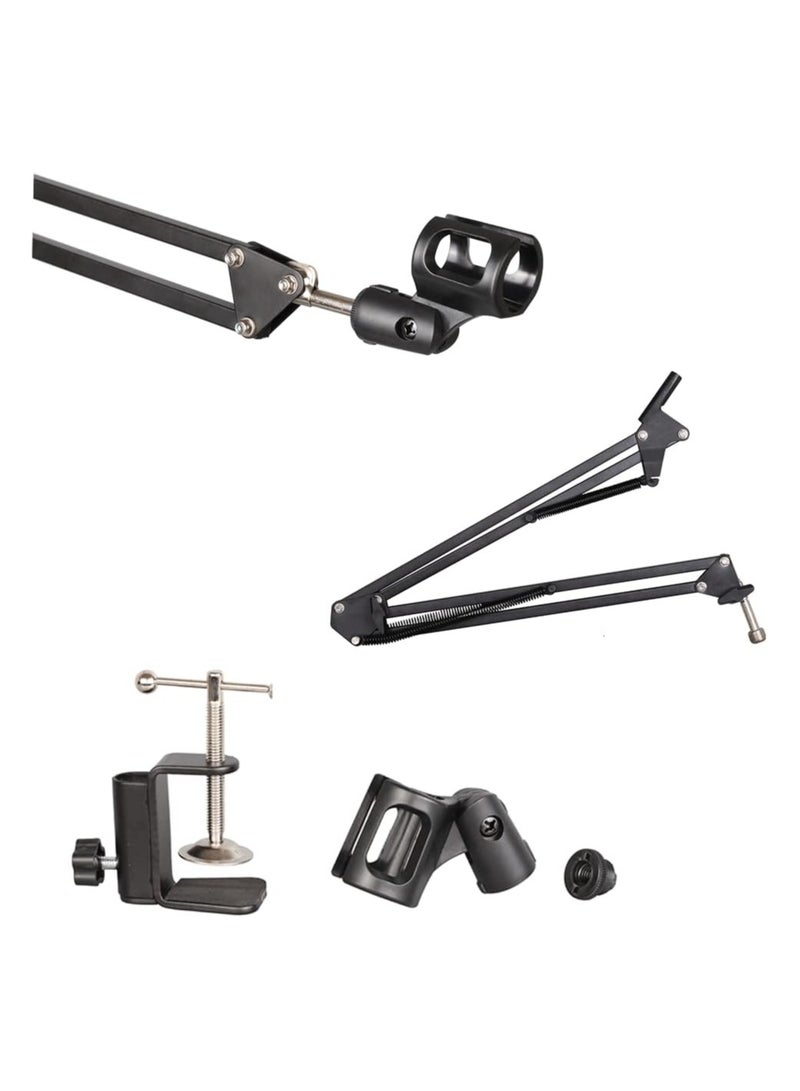 VIUAUAX ذراع ميكروفون، حامل ذراع ميكروفون، حامل ذراع ميكروفون قابل للطي، ذراع ميكروفون قابل للدوران 360 درجة، مناسب لتسجيل بودكاست الألعاب/الاستوديو - Image 2