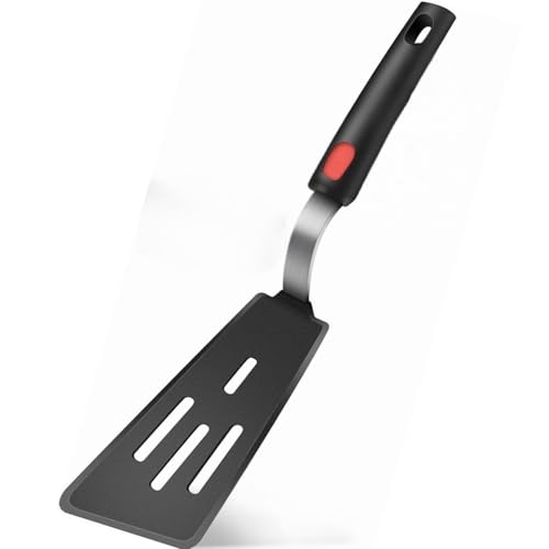 Turbid Silicone Spatula - Nonstick, Heat Resistant Cooking & Baking Flipper for Pancakes, Omelettes, Pizza, Steak, Dosa - Ideal for Griddle Pans, Cookware and Fish Turner (Angle Slotted Spatula) - Image 1
