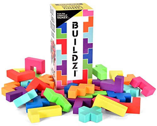 Tenzi BUILDZI by TENZI The Fast Stacking Building Block Game for The Whole Family 2 to 4 Players Ages 6 to 96 Plus Fun Party Games for up to 8 Players - Image 1