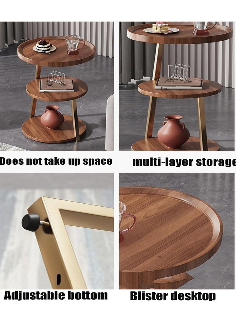 DubaiGallery 3-layers Side table for living room sofa side Nordic simplicity coffee table flower stand iron and wooden home Multifunction decorative shelf Storage rack - Image 4