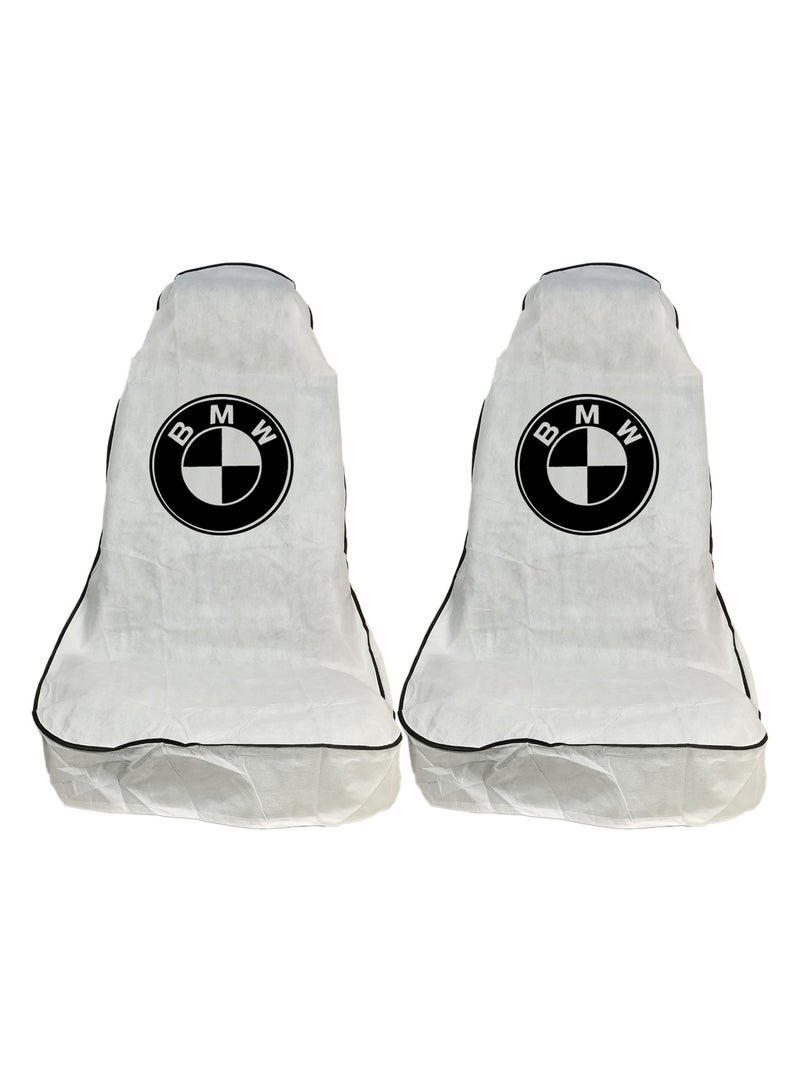 BMW Universal Car Seat Covers – 2PCS, Durable Waterproof Design with BMW Logo, Easy Installation, Ideal for Car Interior Protection. - Image 4