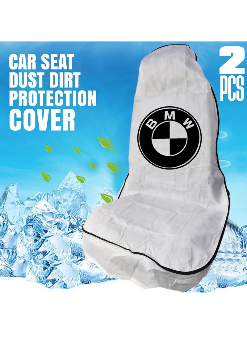 BMW Universal Car Seat Covers – 2PCS, Durable Waterproof Design with BMW Logo, Easy Installation, Ideal for Car Interior Protection. - Image 5