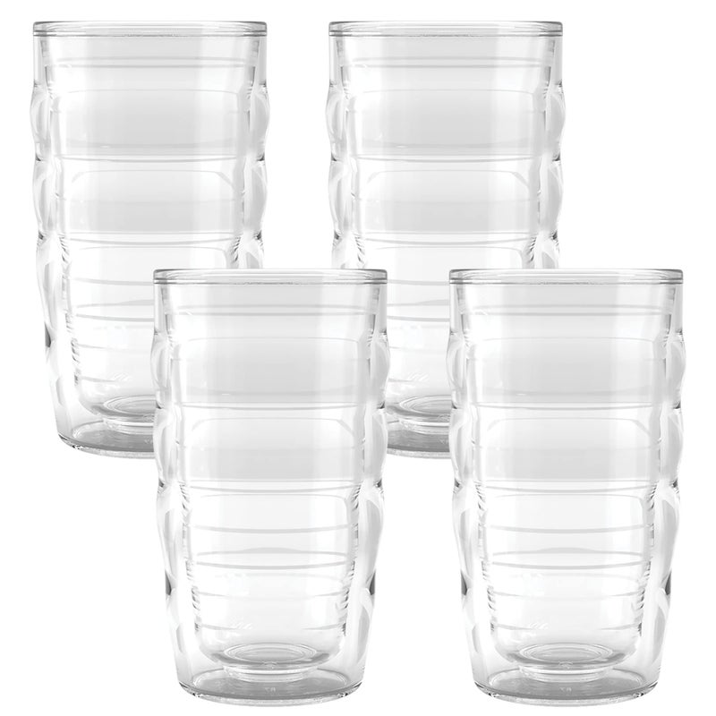 Tervis Clear  Colorful Tabletop 10oz Made in USA Double Walled Insulated Tumbler Travel Cup Keeps Drinks Cold  Hot 10oz  4pk Clear