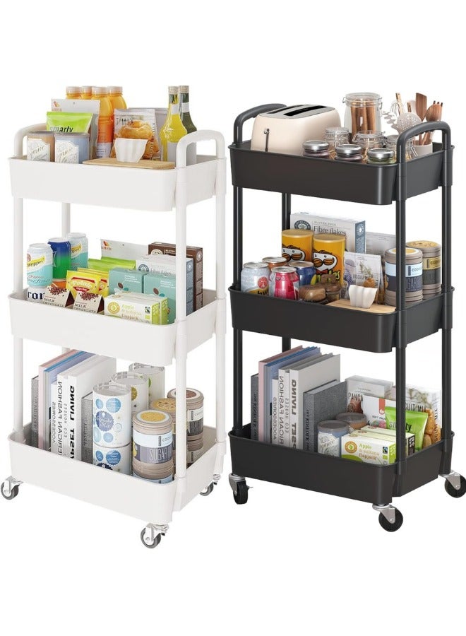 Prince 3-Tier Mesh Wire Rolling Multifunction Utility Cart Trolley With Hook - Image 2