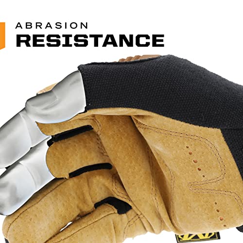 Mechanix Wear M-Pact Leather Framer Gloves - Leather Fingerless Anti-Slip Gloves for Optimal Control - Impact Resistant - Breathable - Machine Washable - Brown/Black - XX-Large - Image 4