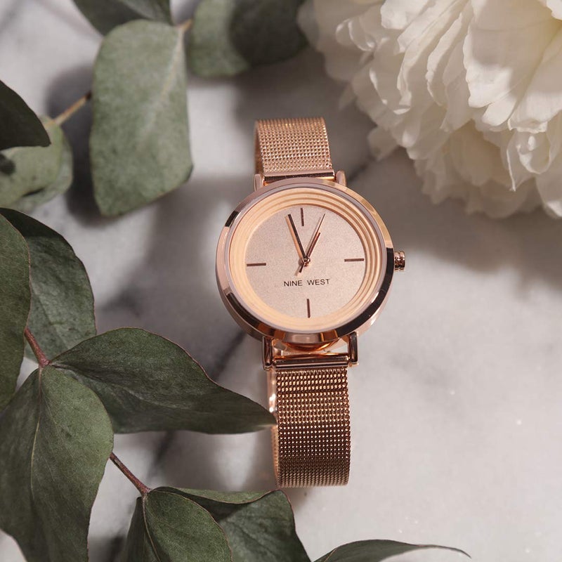 ناين ويست Nine West Women's Mesh Bracelet Watch - Image 3