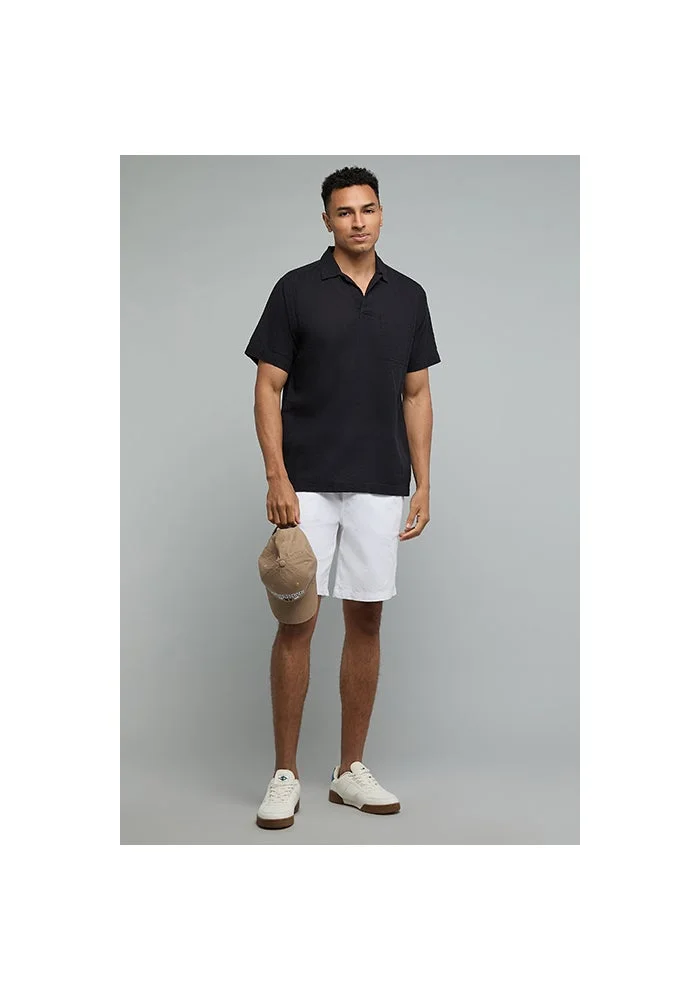 R&b Solid Shirt with Classic Collar and Short Sleeves