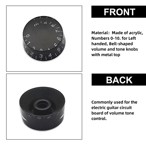 SAPHUE 4PCS Speed Control Knobs for Electric Guitar Guitar Pots Tone Volume Knobs Buttons (Black) - Image 3