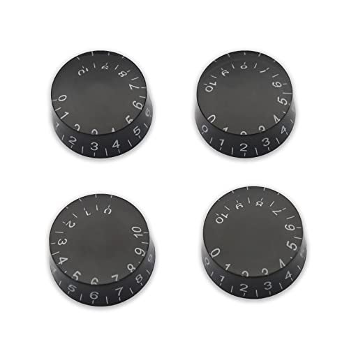 SAPHUE 4PCS Speed Control Knobs for Electric Guitar Guitar Pots Tone Volume Knobs Buttons (Black) - Image 1