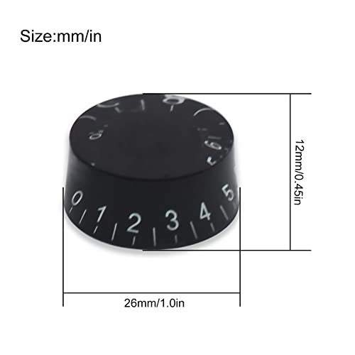 SAPHUE 4PCS Speed Control Knobs for Electric Guitar Guitar Pots Tone Volume Knobs Buttons (Black) - Image 2