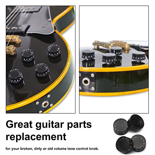 SAPHUE 4PCS Speed Control Knobs for Electric Guitar Guitar Pots Tone Volume Knobs Buttons (Black) - Image 5