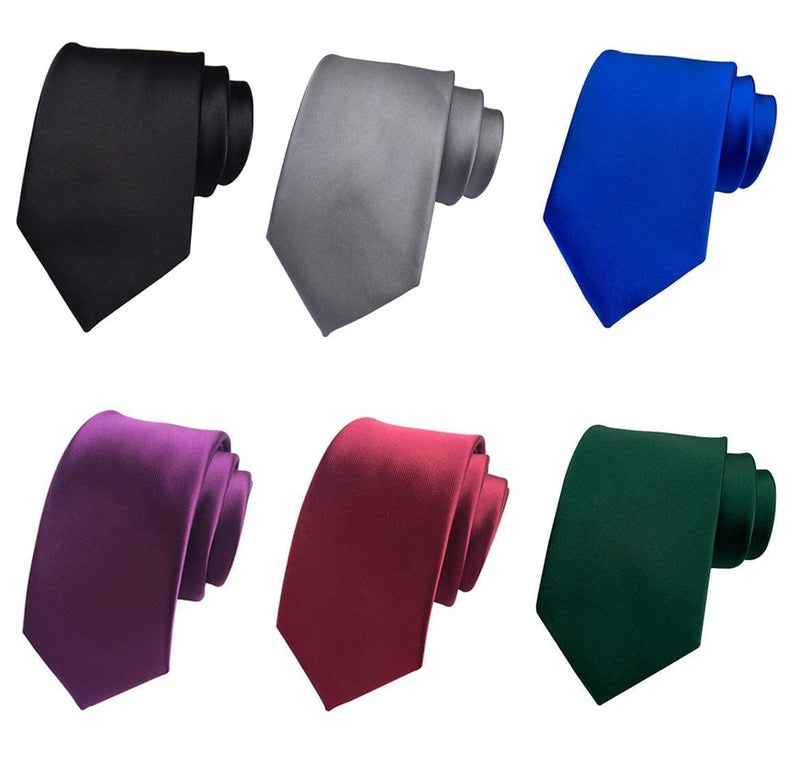 Adulove Men's Necktie Classic Silk Tie Woven Jacquard Neck Ties 6 PCS - Image 2