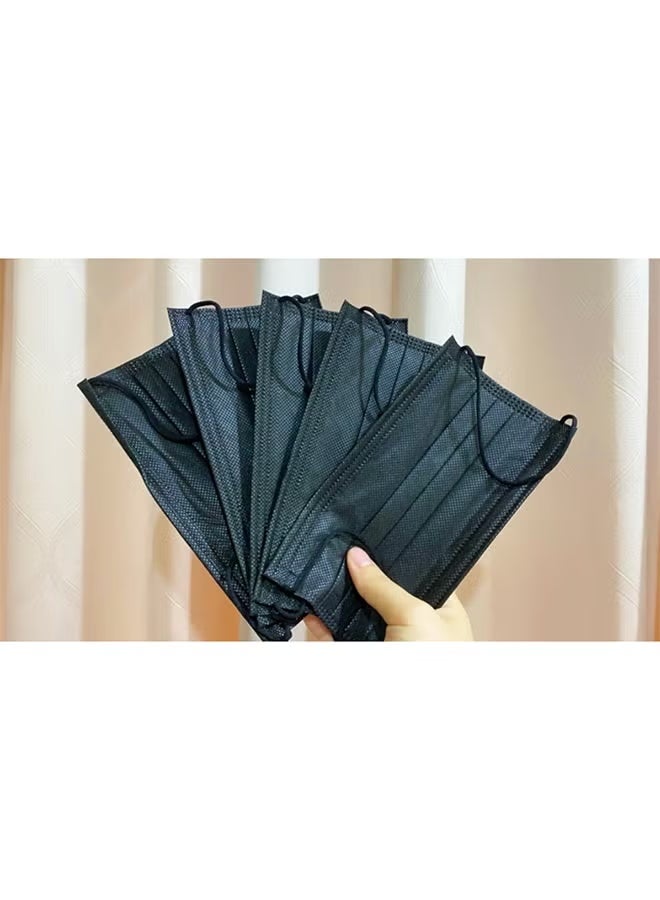 Generic (50-Piece) Disposable Black Face Mask For Adults - Image 3