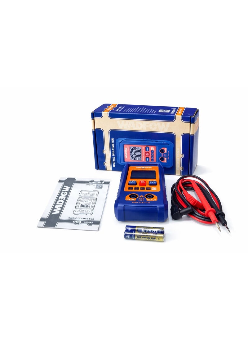وادفو ملتيميتر رقمي احترافي WADFOW CAT II 600V – 4000 Counts – قياس الجهد والتيار والمقاومة – شاشة واضحة – جودة عالية - Image 1
