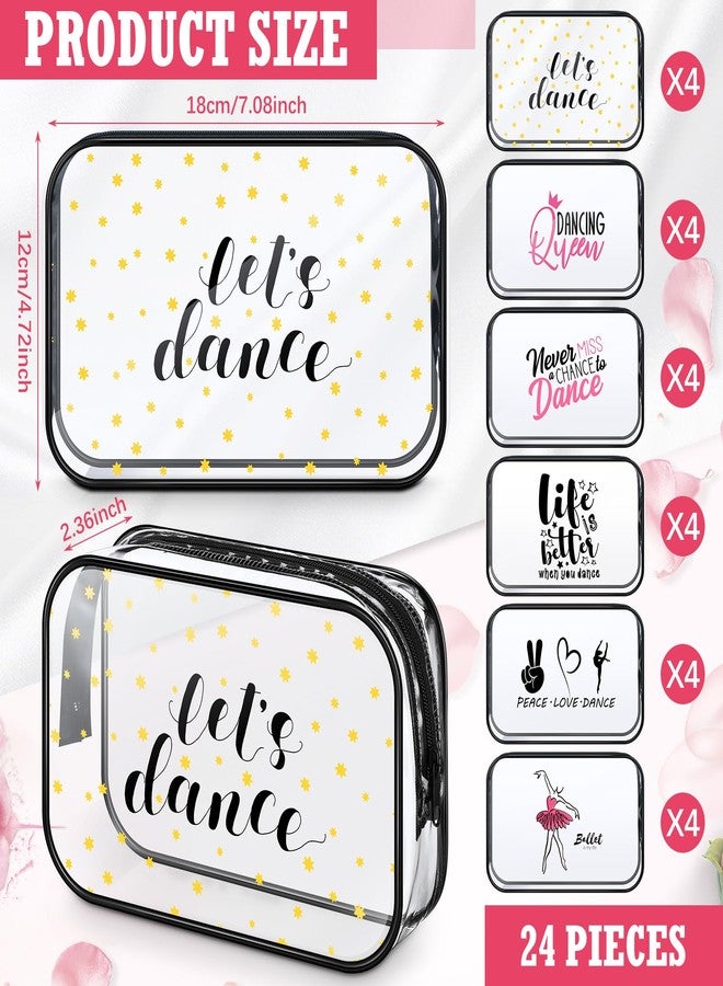 Abbylike 24 Pcs Cheer Gifts Cosmetic Bag 7 x 4.7 x 2.4'' Makeup Bag Cosmetic Toiletry Zipper Pouch Clear Zipper Case for Cheerleaders Women(Dance) - Image 2