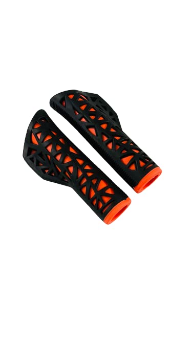 ShreNik Cycle Mudguard for Bicycle Fenders Front & Rear Set Senior Standard Size Dual Color (Fender-Grip Combo Orange) - Image 3