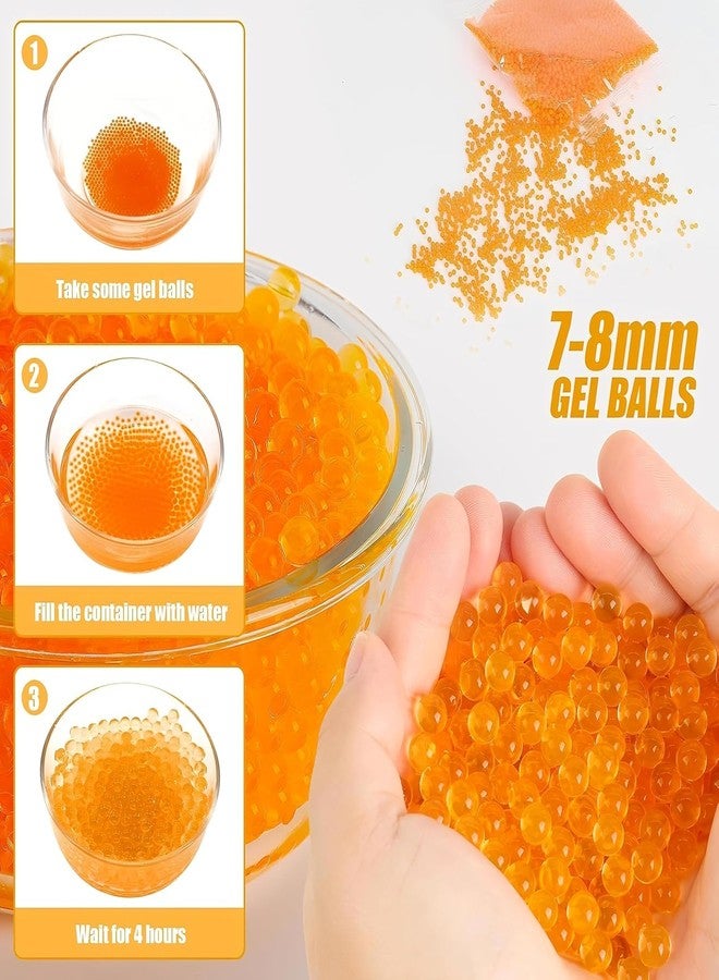 Verat 2 Packet Gel Water Balls/Water Beads/Refill Water Bead/Gel Blaster Ammo/Water Balls for Gun/Gel Balls for Kids/Gel Blaster Balls in Bottle/7-8mm Non-Toxic Water Beads Gel Guns(20000 Orange) - Image 2