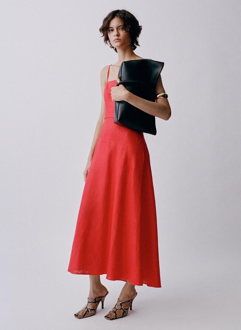 MANGO - Bow Linen-Blend Dress - Image 1