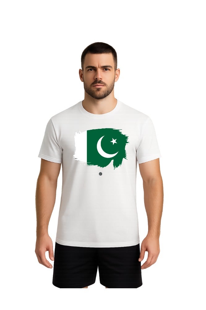 LOUD UNIVERSE Pakistan Flag Design Mens Tshirt Printed