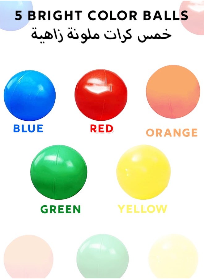 بي كيه ماكس كرة ناعمة |[كرات المحيط البلاستيكية متعددة الألوان للأطفال | كرات لعب آمنة ومتينة | مثالية لحمامات السباحة، في الأماكن المغلقة/الخارجية |[غير سامة وخالية من مادة BPA |مجموعة من 100 | متعدد الألوان | عنصر الهدية | لعبة طفل (مجموعة من 100) ملونة  - Image 3